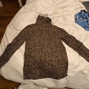 Cheetah print J Crew turtle neck